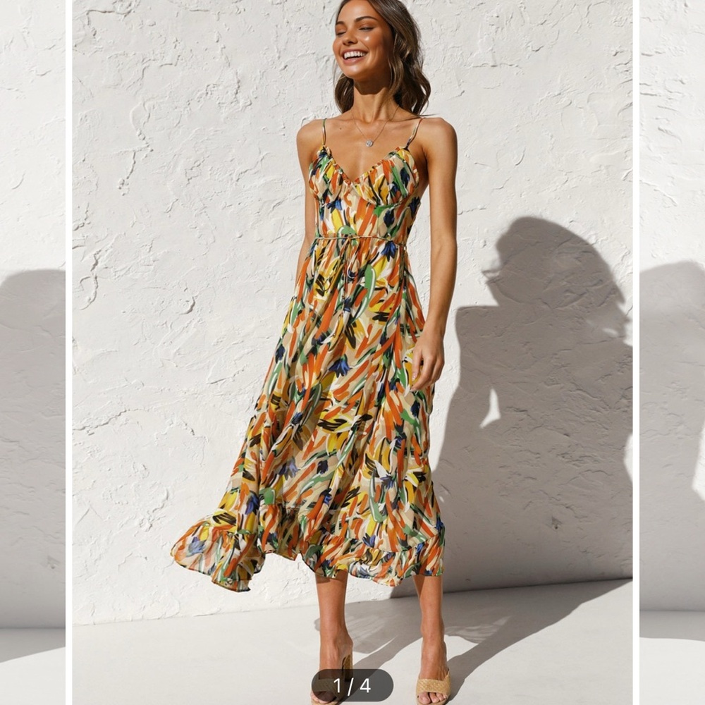New w tagsMulticolor Sleeveless Maxi Dress